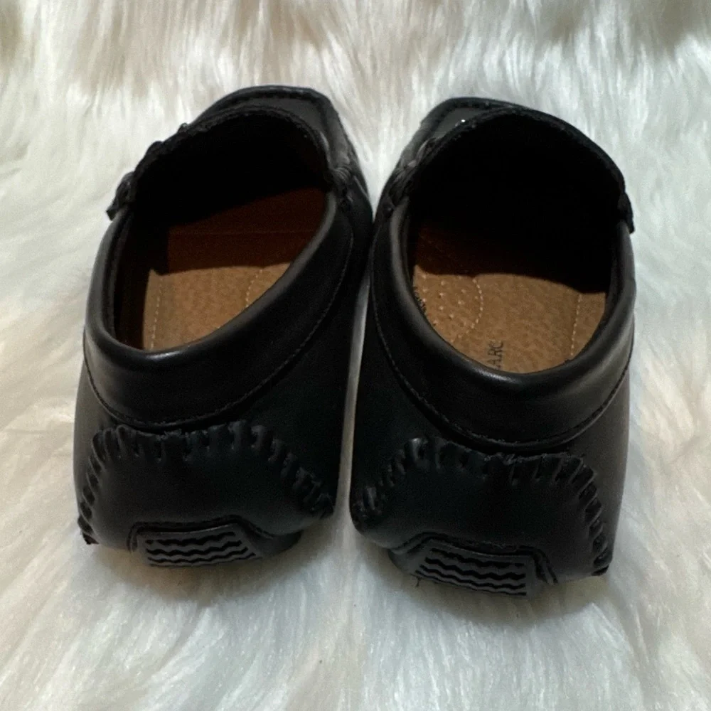 Bruno Marc Boys Classic Black and Red Leather Slip-On Loafers